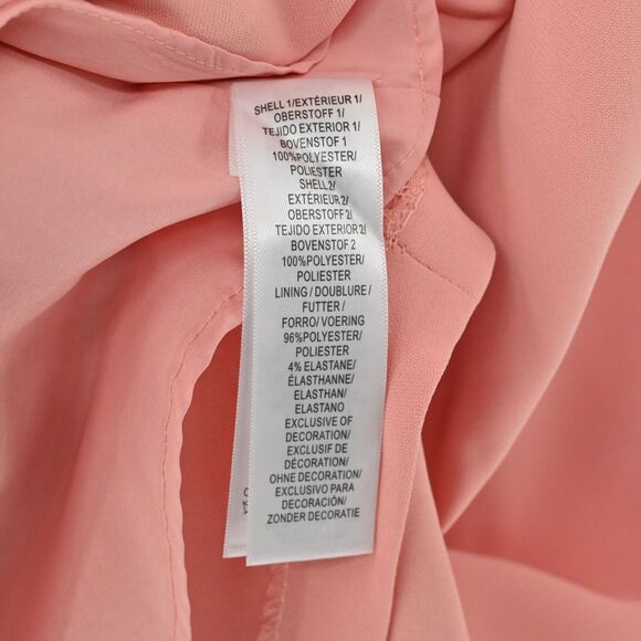 AIDAN MATTOX Dress Womens Size 14 Flutter Sleeve Embellished Beaded Sheath Peach - Picture 11 of 14